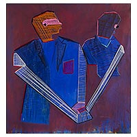 'Boys Making Amendment' (2020) - Original Mixed Media Painting on Canvas