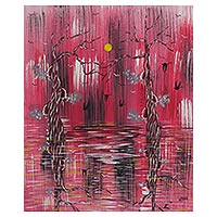 'Expression II' - Signed Acrylic Tree Landscape Painting