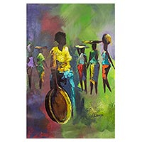 'The Head Pan' - West African Impressionist Style Painting