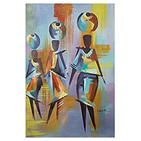 'Doh, Ray, Me' - Multicolored Modern Acrylic Painting from Ghana