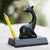 Teak wood pen holder, 'Giraffe Scribe' - Handmade Teak Wood Giraffe Pen Holder thumbail