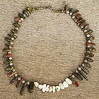 Agate beaded necklace, 'Antiquity' - Hand Crafted Agate Beaded Necklace