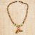 Wood beaded pendant necklace, 'Nice Dream' - Eco-Friendly Sese Wood Beaded Pendant Necklace (image 2) thumbail