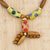 Wood beaded pendant necklace, 'Nice Dream' - Eco-Friendly Sese Wood Beaded Pendant Necklace (image 2b) thumbail