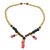 Wood beaded waterfall necklace, 'Holy Waterfall' - Sese Wood and Recycled Glass Bead Waterfall Necklace (image 2a) thumbail