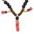 Wood beaded waterfall necklace, 'Holy Waterfall' - Sese Wood and Recycled Glass Bead Waterfall Necklace (image 2c) thumbail