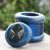Wood jewelry box, 'Adakaba' - Blue Ofram Wood Jewelry Box (image 2b) thumbail