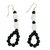 Eco-friendly beaded dangle earrings, 'Follow the Sun' - Black and White Beaded Dangle Earrings from Ghana thumbail