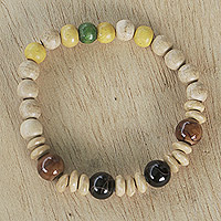 Eco-friendly beaded bracelet, 'Kindness Pays' - Handmade Eco-Friendly Beaded Bracelet