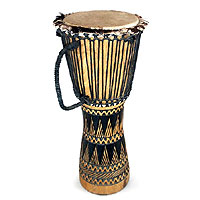 Wood djembe drum La Paix Ghana