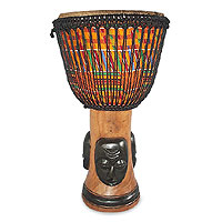 Wood djembe drum Masks Ghana