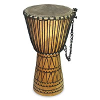 Wood djembe drum Xorlali Ghana