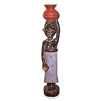 Wood sculpture Water Carrier Ghana
