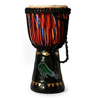 Wood djembe drum Sword of Justice Ghana