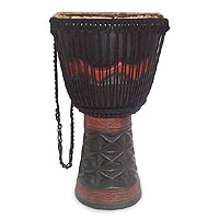 Wood djembe drum African Star Ghana