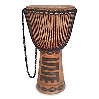 Wood djembe drum African Rhythm Ghana