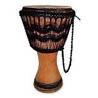 Wood djembe drum Patience Ghana
