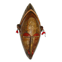 Ghanaian wood mask Serene Person Ghana