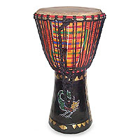 Wood djembe drum Colors of Africa Ghana