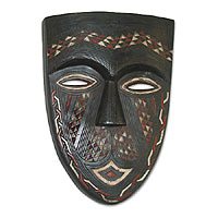 Congolese wood African mask,