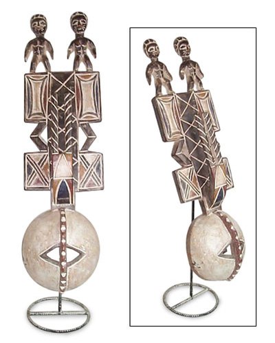 Burkina Faso wood mask, Nuna Bird of Prosperity