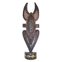 Hausa wood African mask,