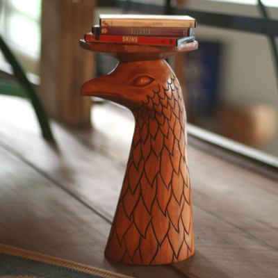 Wood accent table, African Eagle