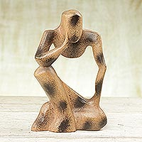 Wood sculpture Abstract Thinker Ghana