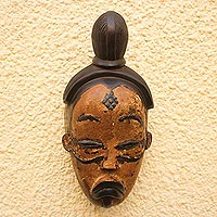 Gabonese Africa wood mask, 'Judge and Feast' - Gabonese Wood Mask