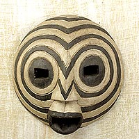 Ga wood mask, 'Happy Face' - Wood Mask from Africa