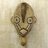 Africa Burkina Faso wood mask, 'Bobo Boar' - Fair Trade Burkina Faso Wood Mask