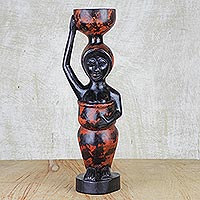 Wood sculpture African Woman Ghana