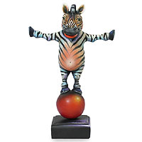 Ceramic sculpture Zebra as Acrobat Mexico