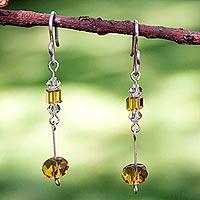 Sterling silver drop earrings Golden Light Mexico