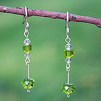 Sterling silver dangle earrings Lime Light Mexico