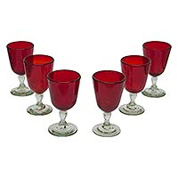 Wine glasses Scarlet Temptation set of 6 Mexico