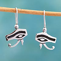 Sterling silver dangle earrings Eyes Mexico