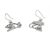 Sterling silver dangle earrings, 'Shiny Fish and Skull' - Day of the Dead Sterling Silver Dangle Earrings (image 2b) thumbail