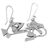Sterling silver dangle earrings, 'Shiny Fish and Skull' - Day of the Dead Sterling Silver Dangle Earrings (image 2c) thumbail