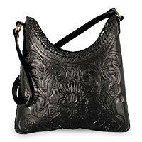 Leather handbag Nocturnal Flower Mexico