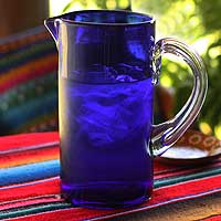 Glass pitcher Deep Blue Mexico
