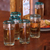 Blown glass shot glasses, 'Aquamarine' (set of 6) - Hand Blown Mexican Tequila Shot Glasses Clear Set of 6 (image 2) thumbail