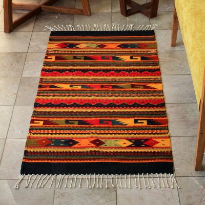 Zapotec wool rug, Color Fiesta (2.5x5)
