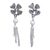 Pearl flower earrings, 'Floral Night' - Floral Sterling Silver Pearl Earrings from Mexico thumbail
