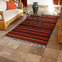 Zapotec wool rug,