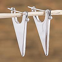 Sterling silver drop earrings,