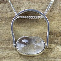 Quartz pendant necklace,