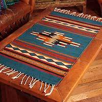 Zapotec wool rug,