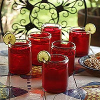 Tumblers Ruby Style set of 6 Mexico