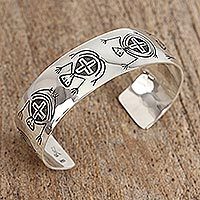 Sterling silver cuff bracelet,